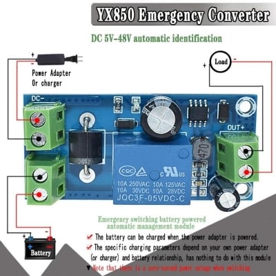 Picture of YX850 Power failure automatic switching standby battery lithium battery module 5V-48V universal emergency converter 