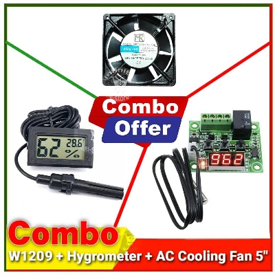 Picture of W1209 + Hygrometer + AC 220V Cooling Fan 5" Combo Package for Egg Incubator System XH-M452 Multicolor