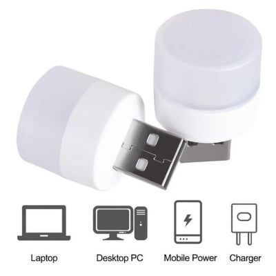 Picture of USB LED Lamp 5V 1W Super Bright Eye Protection Mini Book Light Computer Mobile Power Charging USB Small LED Night Light White