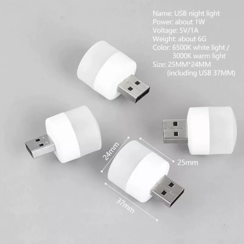 Picture of USB LED Lamp 5V 1W Super Bright Eye Protection Mini Book Light Computer Mobile Power Charging USB Small LED Night Light White