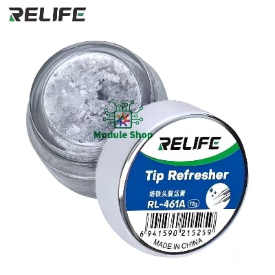 Picture of Soldering Iron Tip Refresher Non-stick Tin Solder Cream Clean Paste for Oxide Head Resurrection Oxidative Activator Similar Sunshine Relife RL-461 RL-461A Black