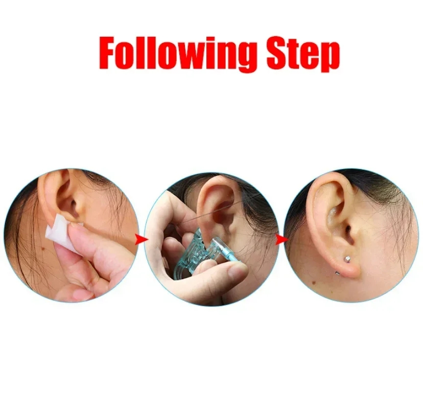Picture of Safety Ear Piercing_Gun_Kit Disposable Disinfect Safety Earring Piercer Machine Nose Clip Body Jewelry Piercing Tool- Innovative 2 pcs