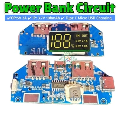 Picture of Power Bank Circuit 5V 2.4A Micro/Type-C USB Mobile Power Bank 18650 Charging Module Lithium Battery Charger Board Circuit Protection 2 USB Output 