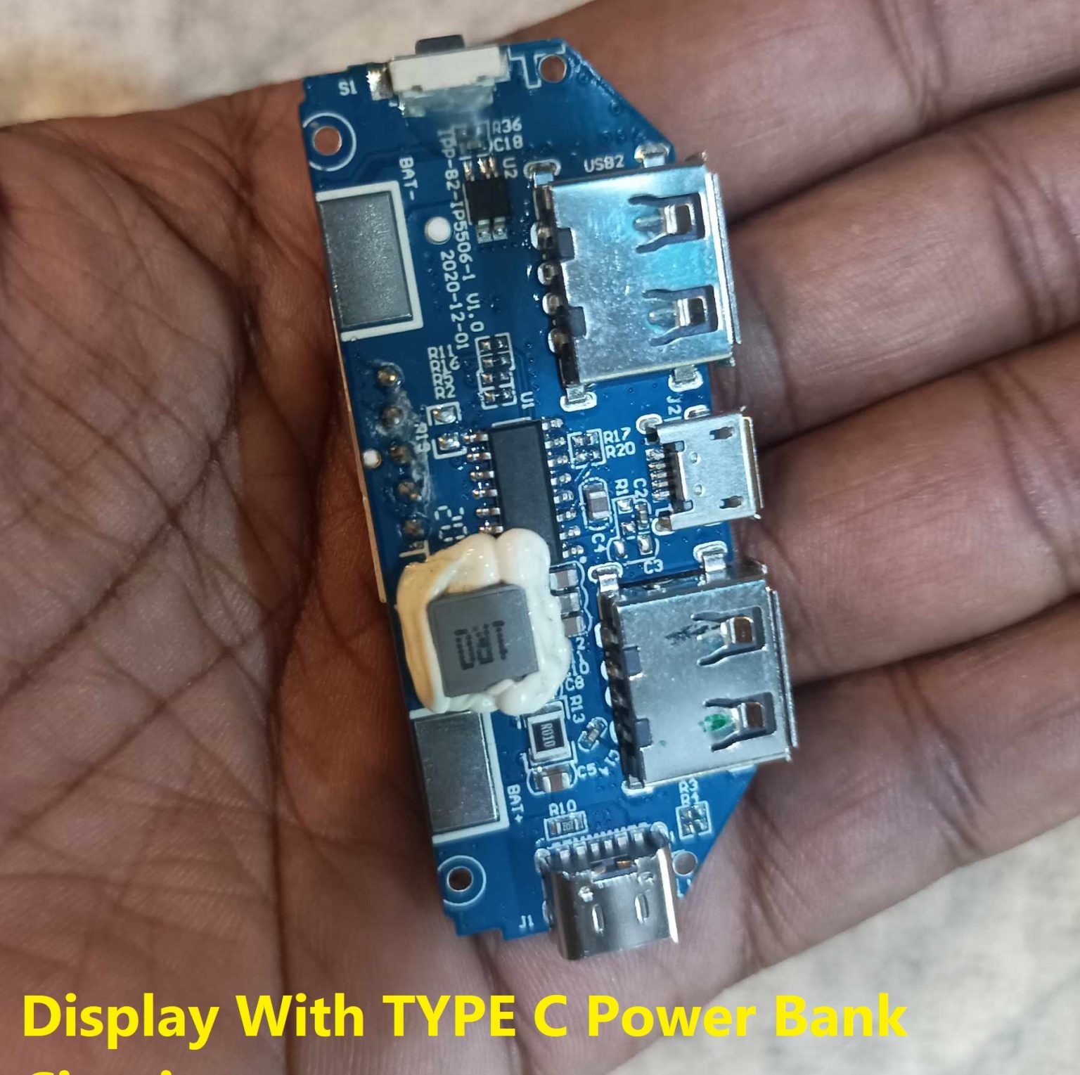 Picture of Power Bank Circuit 5V 2.4A Micro/Type-C USB Mobile Power Bank 18650 Charging Module Lithium Battery Charger Board Circuit Protection 2 USB Output 