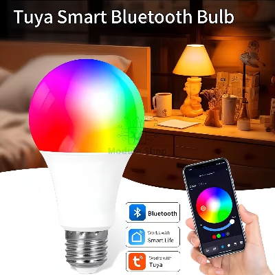 Picture of 220V E27 Bluetooth Smart Bulb 9W Color Changeable LED RGB Lamp Dimmable Smart Life APP Control Timer Function 