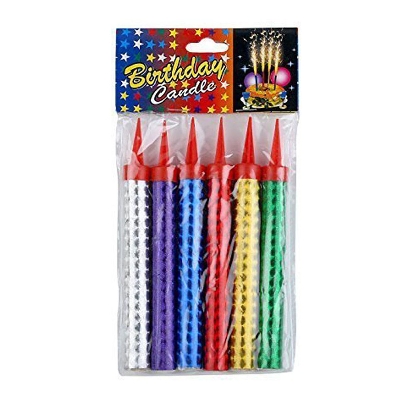 Picture of 12 pis Small Birthday Sparkle Candles – Make Cake Cutting Special | MNK SHOP - Multicolor