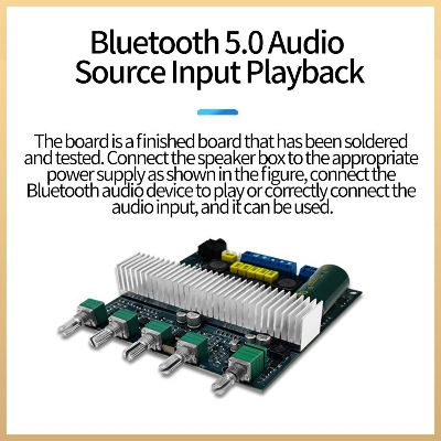 Picture of CA-3169B 2.1 Channel 2 x TPA3116 32 Pin Flagship Audio Chip Subwoofer Amplifier Board High Power Bluetooth Audio Amplifier Board 50W+50W+100W 12V~24V 10A Multicolor