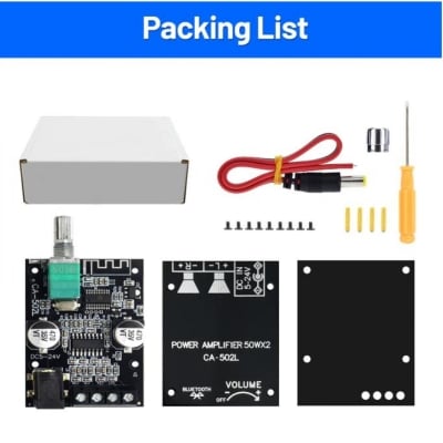 Picture of CA-502L Audio Amplifier DIY Bluetooth 5.0 High Power Digital Stereo Amplifier 50WX2 502L with Back Sheel Bluetooth Home Theater Sound System Multicolor