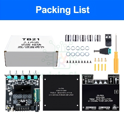 Picture of TB21 TPA3116D2 Flagship Chip Bluetooth 5.0 Subwoofer Digital Amplifier Board 2x50W+100W 2.1 Channel Power Audio Stereo Bass AMP for Home Theater Sound System with Filter similar CA-TB21 ZK-TB21 
