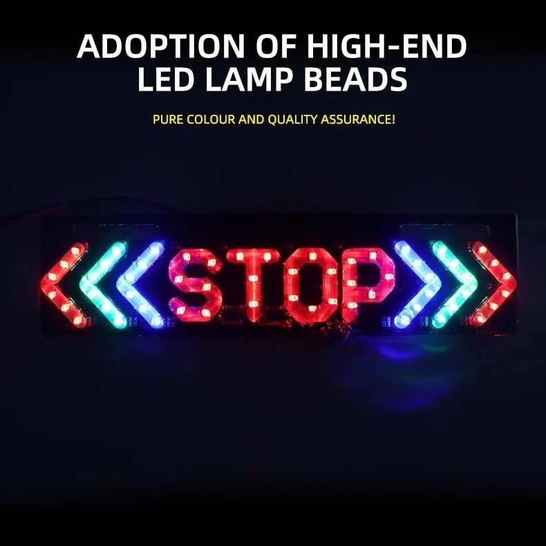 Picture of LED Motorcycle brake Light DRL Flash STOP Indicator Lamp RGB Moto Brake Turn Signal Driving Taillight Warning Day Light Stop