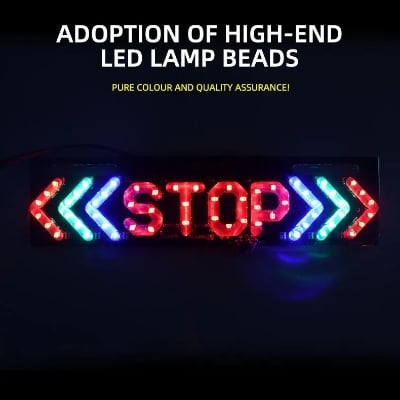Picture of LED Motorcycle brake Light DRL Flash STOP Indicator Lamp RGB Moto Brake Turn Signal Driving Taillight Warning Day Light Stop
