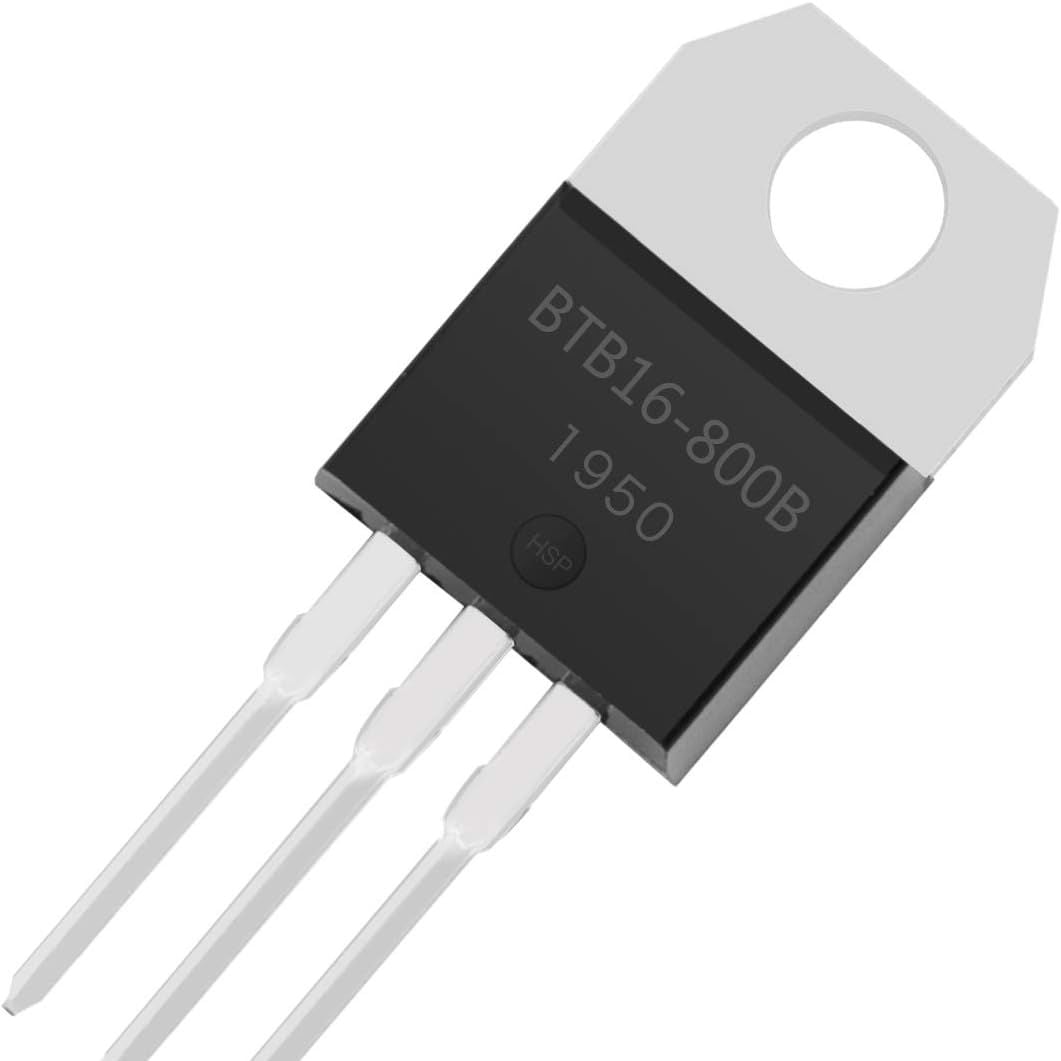 Picture of 3pcs BTB16-800 TO-220 Triac 2 Pcs 800V 16A AC Voltage Regulator For AC Switching Infrared Cooker Fan Regulator Light Dimmer Black