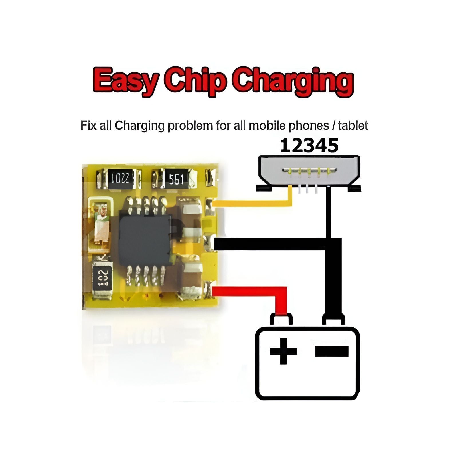 Picture of ECC Easy Chip Charge Fix All ChargerProblem For All Mobile Phones & TabletsPCB &IC Problem Not Charger Good Working BQ-24090 Multi