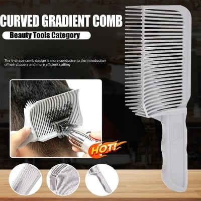 Picture of Fading Comb Professional Barber ClipperBlending Flat Top Hair Cutting Comb for MenHeat Resistant Fade Brush Salon Styling Tool White