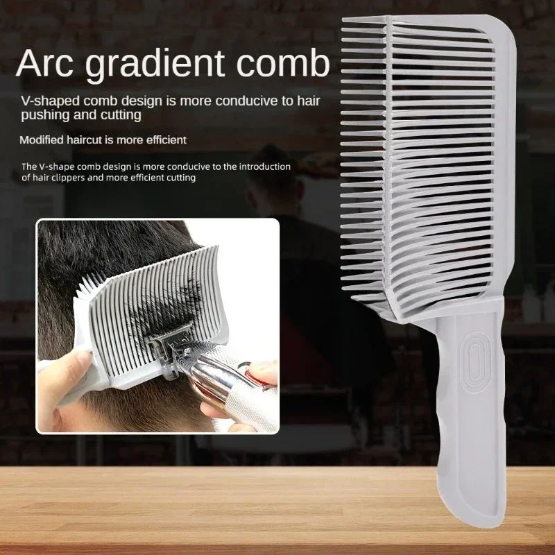 Picture of Fading Comb Professional Barber ClipperBlending Flat Top Hair Cutting Comb for MenHeat Resistant Fade Brush Salon Styling Tool White