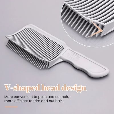 Picture of Fading Comb Professional Barber ClipperBlending Flat Top Hair Cutting Comb for MenHeat Resistant Fade Brush Salon Styling Tool White