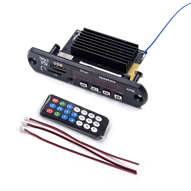 Picture of Gold-Ap55 TPA3116D2 Audio Music Player: 2x50w Dual Board With Built In Bluetooth, Usb, Sd-Card Slot & Remote Black