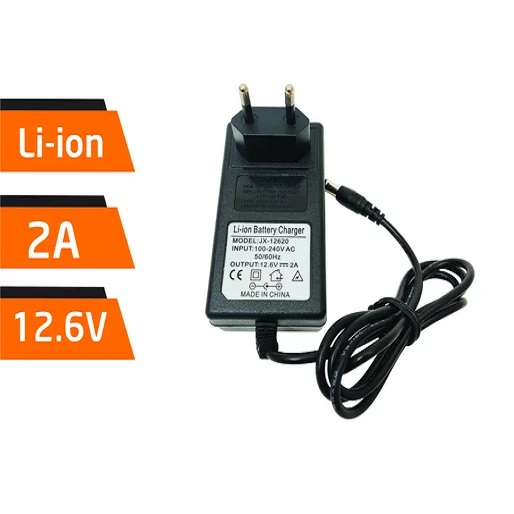 Picture of JX-12620 12.6V 2A lithium battery charger DC 18650 polymer lithium ion battery charger power Black