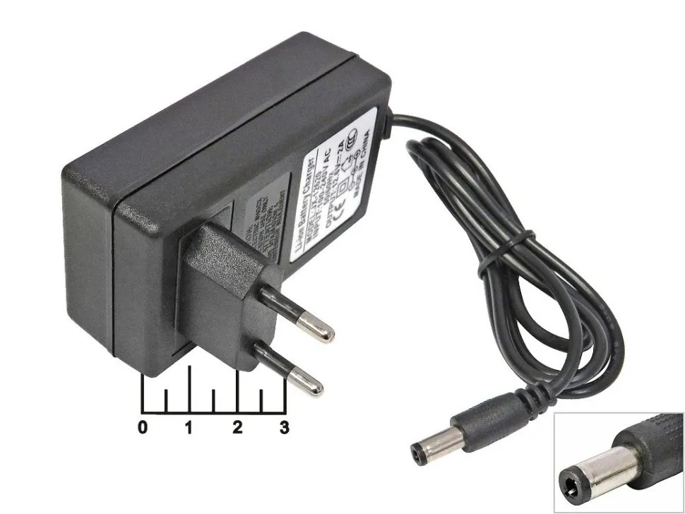 Picture of JX-12620 12.6V 2A lithium battery charger DC 18650 polymer lithium ion battery charger power Black