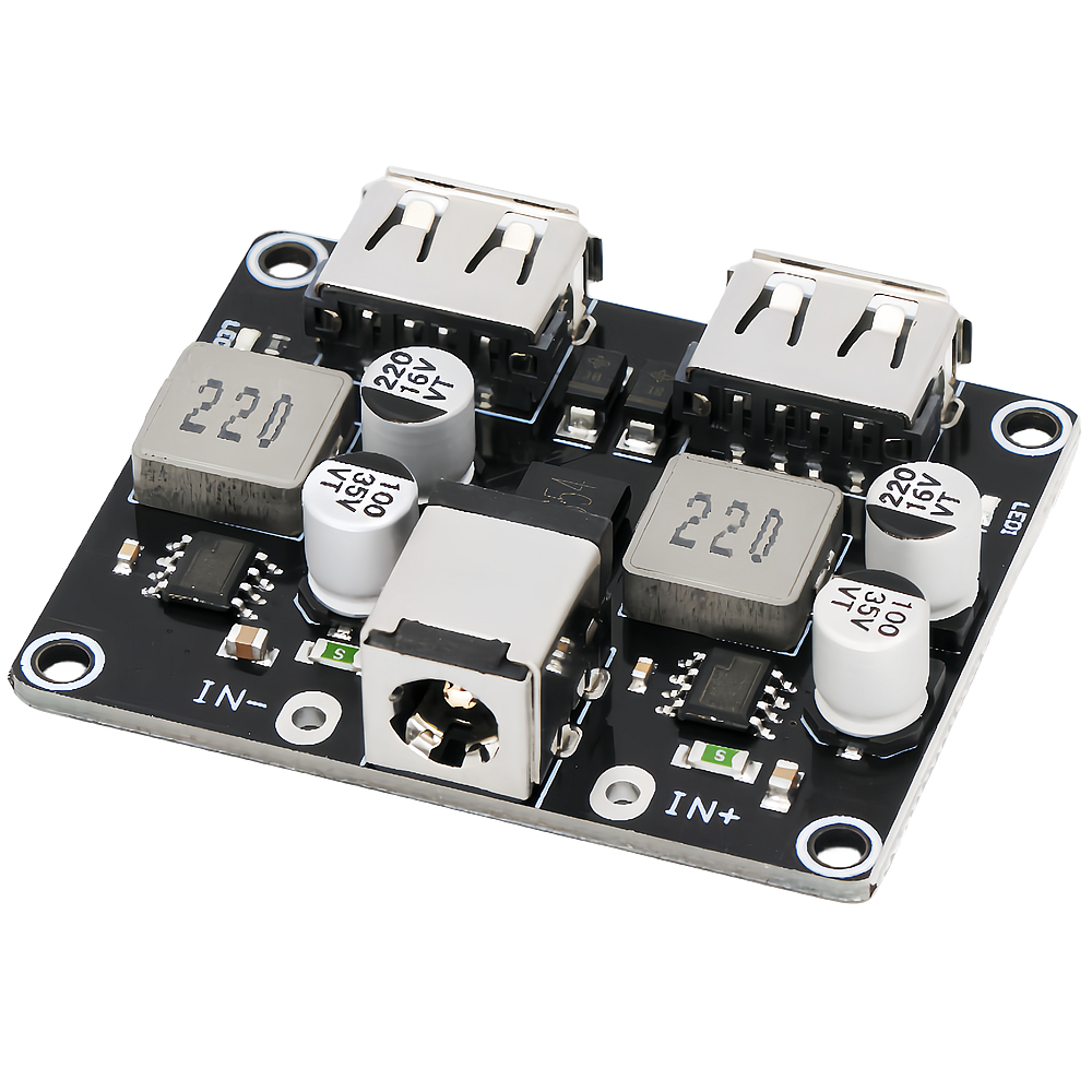 Picture of USB QC3.0 QC2.0 DC-DC Buck Converter Charging Step Down Module 6-32V 9V 12V 24V to Fast Quick Charger Circuit Board 5V 2-Channel 2 USB Output