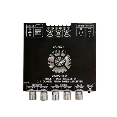 Picture of AS21 220W*2+350W 2.1 Channel TPA3255 16V-38V DC Bluetooth Digital Power Amplifier Board Module High and Low Tone Subwoofer Audio APP Similar ZK-AS21 CA-AS21 Multicolor