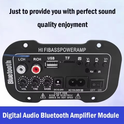 Picture of 5 in1 Speaker Amplifier Board Diy Digital Stereo Amplifier Auto Subwoofer Module TF Card USB 25-30w Bluetooth Hifi Bass Power Amp Black