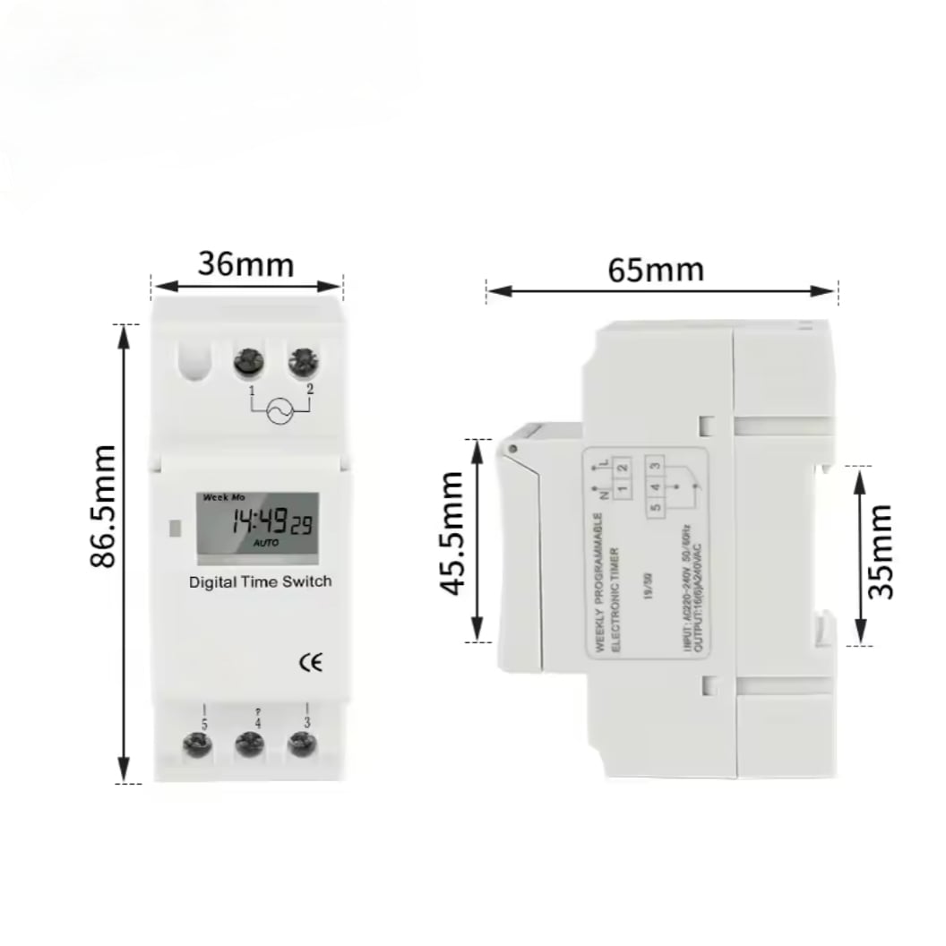 Picture of Din Rail Mount Weekly 7 Days Programmable Digital TIME SWITCH Relay Timer Control 12V 24V 220V Similar THC15A DHC15A Multicolor