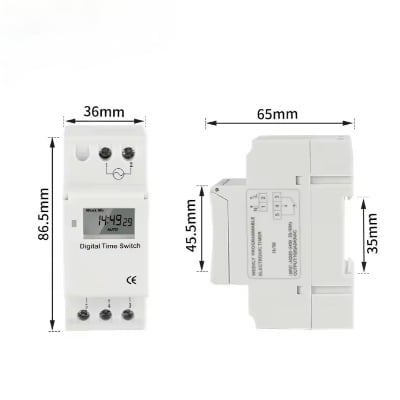 Picture of Din Rail Mount Weekly 7 Days Programmable Digital TIME SWITCH Relay Timer Control 12V 24V 220V Similar THC15A DHC15A Multicolor