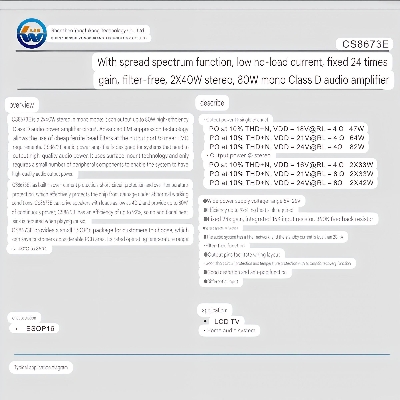Picture of Chipstar cs8673e 16 পিন শক্তিশালী অডিও অ্যাম্প্লিফায়ার চিপ sop16 ব্যবহার করে ZK-502MT CA-502MT ZK-MT21 Black