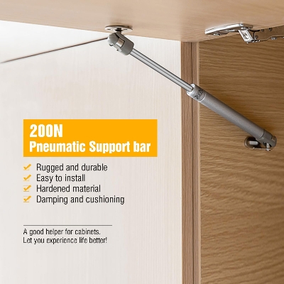 Picture of Hydraulic Gas Strut, 100N / 10kg, Silver, Front, Cabinet Door Shock Absorber, Kitchen Cabinet Soft Close Flap Spring 
