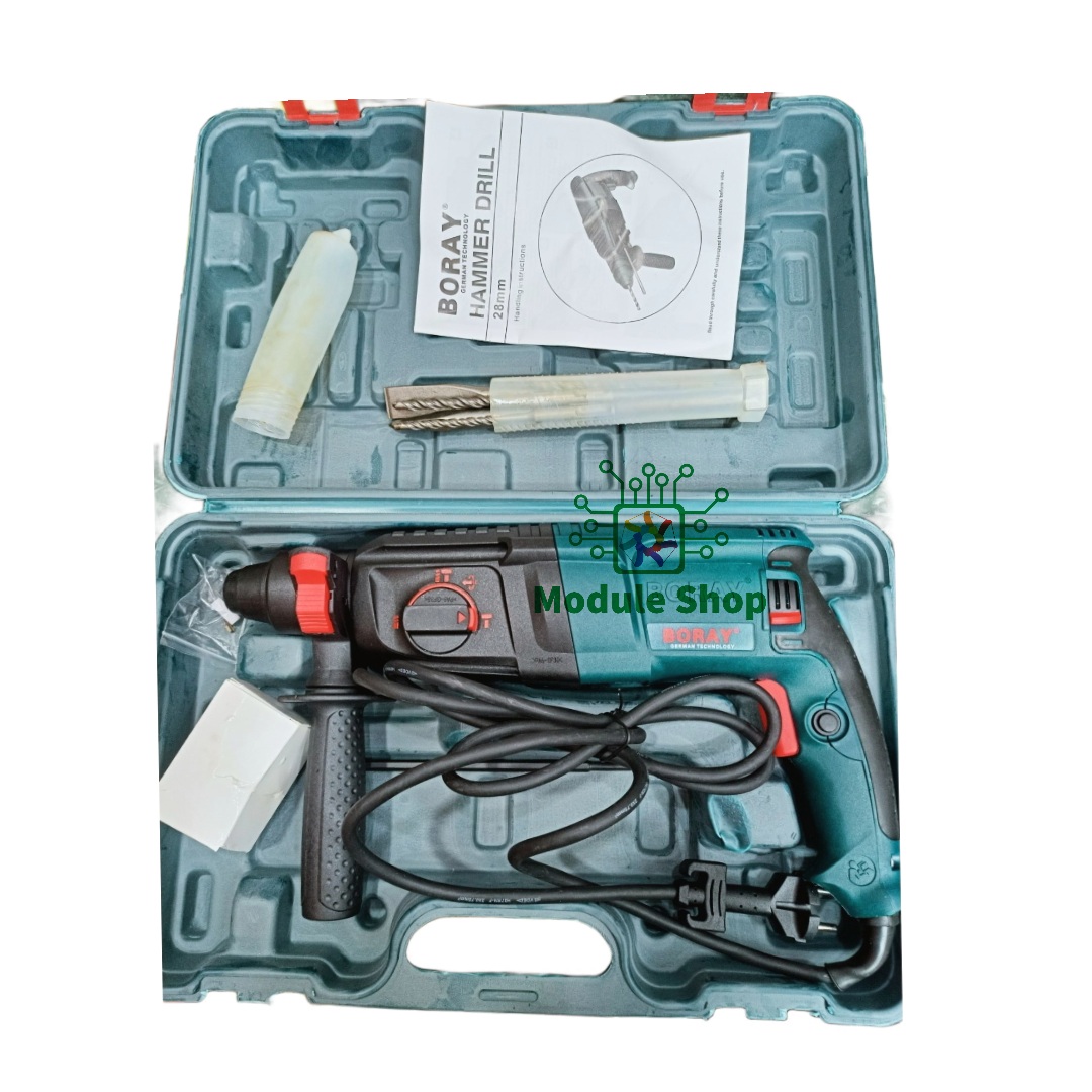 Picture of BORAY Rotary Hammer Drill Machine AC 220v 20-22mm Professional Hammer Mode Knife Mode Heavy Duty Hammer Drill Machine For Drilling Wall
 Wood Plastic Multicolor