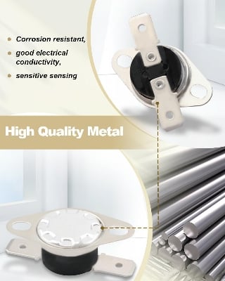 Picture of Temperature Control Switch KSD201 110-0 Suitable for GE JES1657SMSS Microwave Thermostat Multicolor