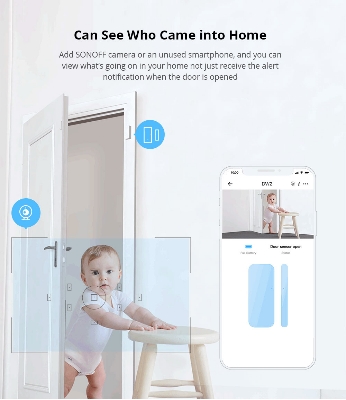 Picture of SONOFF DW1 433Mhz Door Window Wireless Automation Modules Sensor Compatible With RF Bridge for Smart Home Alarm Security E7WIN White