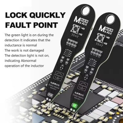 Picture of MaAnt Inductance Tester Motherboard Coil Tester Inductor Detector Repair Tool Electromagnetic Induction Quick Fault Check M093, Black