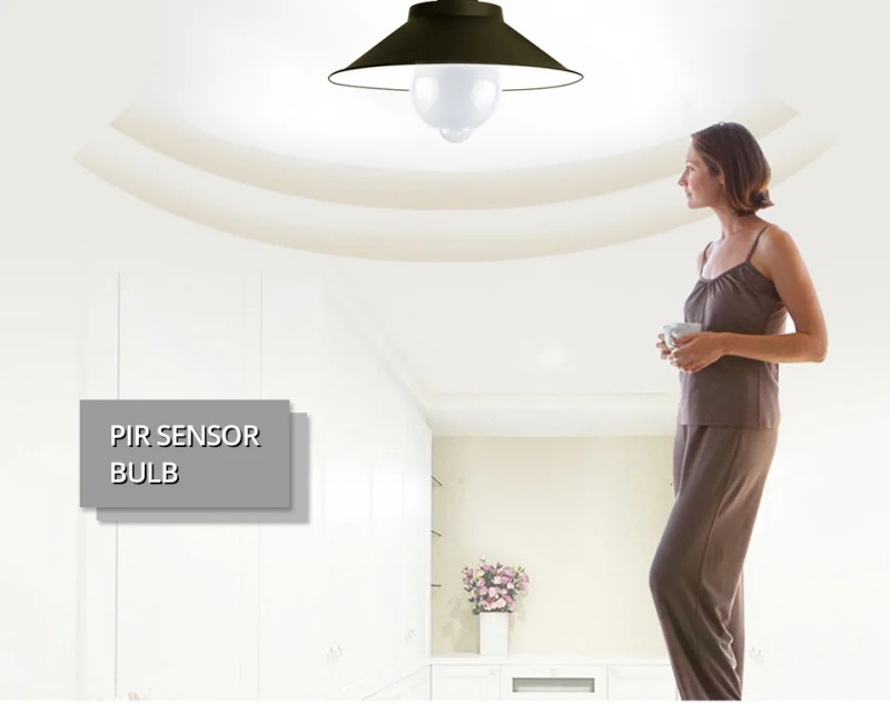 Picture of PIR Motion Sensor LED Bulb E27 12W AC85-265V Motion Sensor Night Light Stair Emergency Lamp For Home Kitchen Lighting White