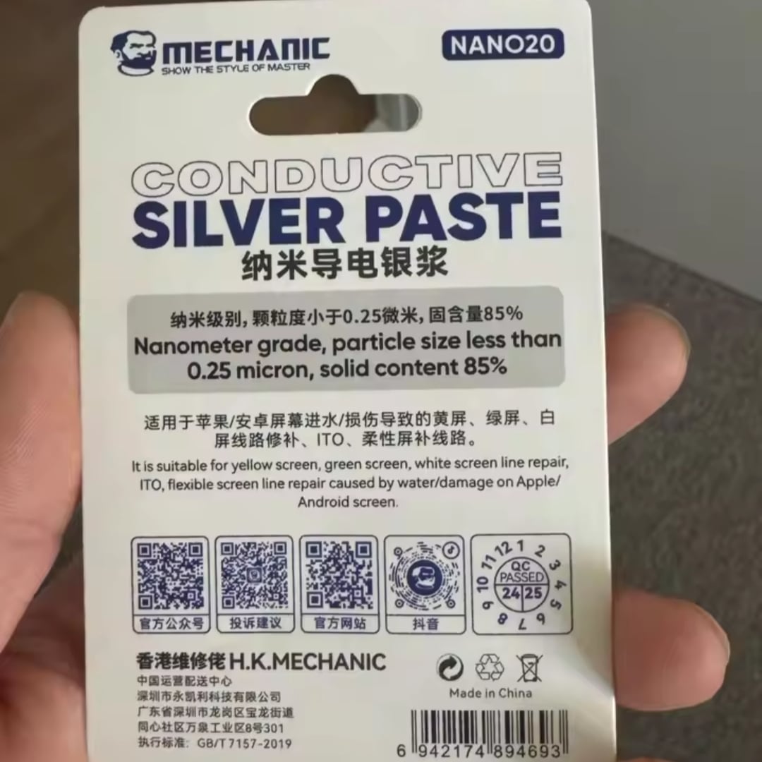 Picture of MECHANIC NANO20 Nano Conductive Silver Paste for iPhone Android Phone Repair Flexible Screen Circuit Repair ITO Silver Paste Multicolor
