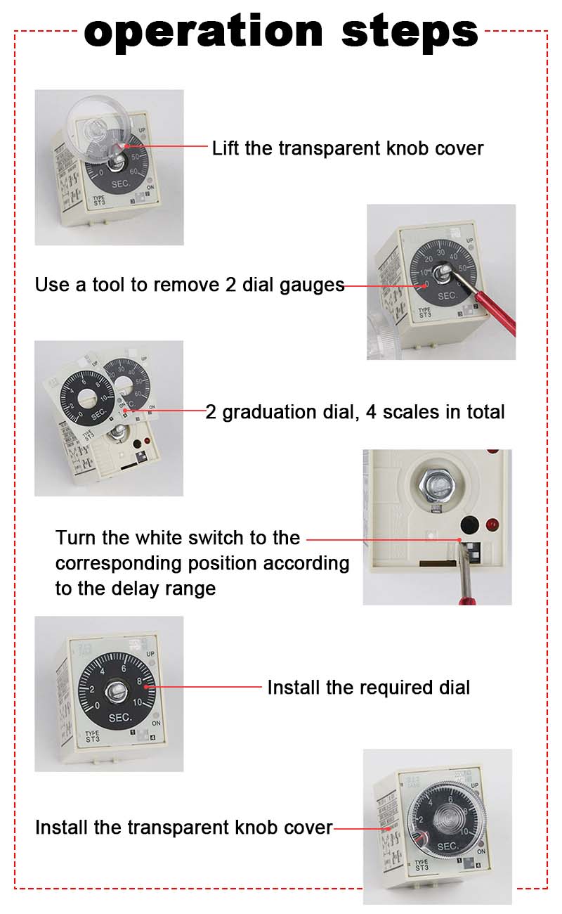 Picture of ST3P A Multi-Function Timer Relay with Base Socket AC220v /Off Delay Modes & 8-Pin Configuration Options 