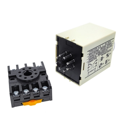 Picture of ST3P A Multi-Function Timer Relay with Base Socket AC220v /Off Delay Modes & 8-Pin Configuration Options 