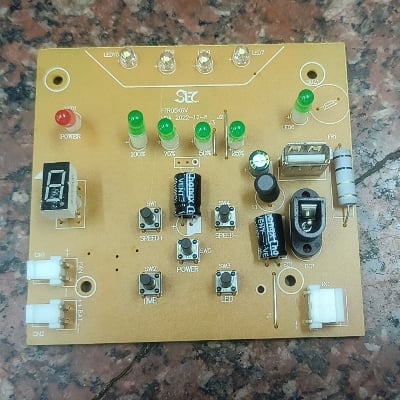 Picture of FTR05K6V Superstar Rechargeable Fan Circuit USB Output Charger Fan PCB Digital Fan Speed LED Display LED Charging Indicator 6V 12V Battery Input Black