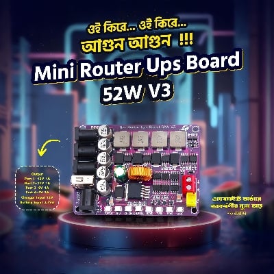 Picture of Mini DC Router UPS Circuit Board 52W V3 USB 5V 12V 9V Output 12V Battery Input Can Run WiFi Router Onu DVR XVR CCTV 52W