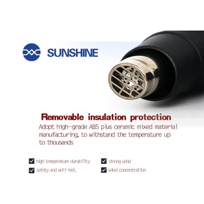 Picture of Sunshine RS-1800D Digital Temperature Display 1800W Hot Air Gun Heat Gun Hot Air Blower High Low Adjustable Temperature Control For Mobile Repair Multicolor