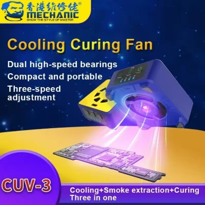 Picture of Rechargeable UV Curing Lamp and CoolingFan Heat Dissipation built-in 800mah Battery for Mobile Phone TabletMotherboard Green Oil Curing Repair Tools MECHANIC CUV-3 Relife Koocu Multicolor