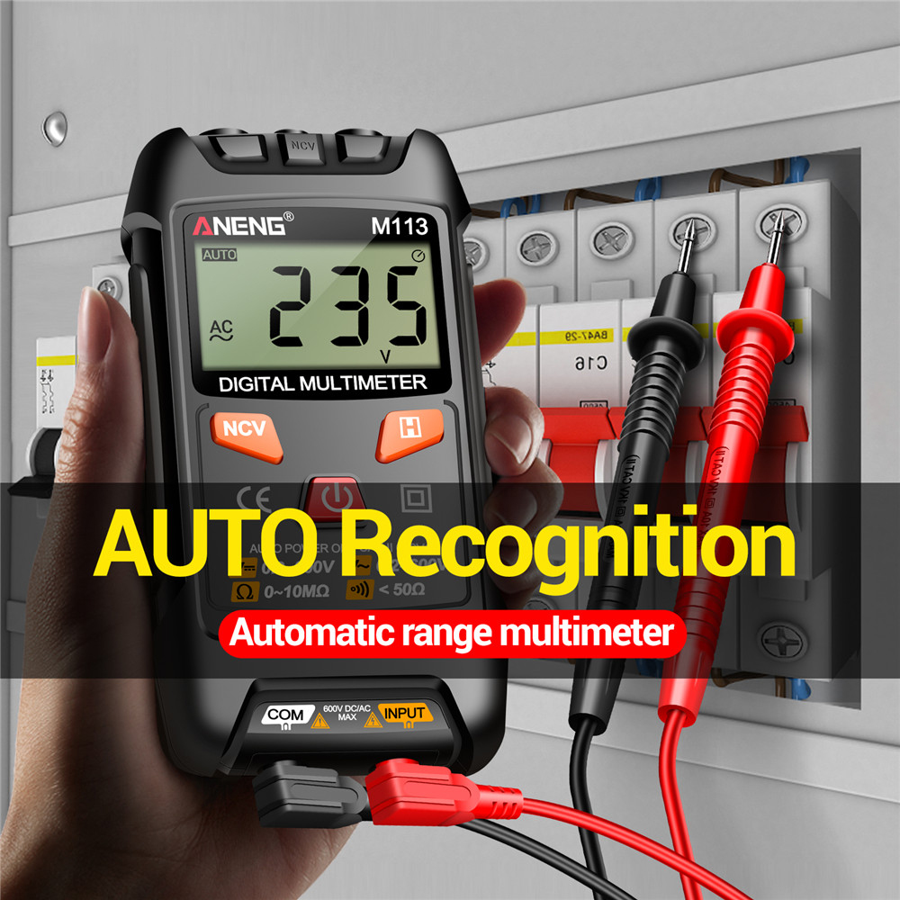 Picture of ANENG M113 Digital Multimeter Tester 1999 Counts Auto Ranging Amp Ohm Voltmeter for Household Outlet Automotive Electrical Tools Multicolor