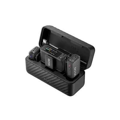 Picture of BOYA BOYAMIC 2 World's 1st AI-Powered Noise Cancellation Mini Wireless Microphone. 300 m Range, 54 Hours Total Battery Life with Case