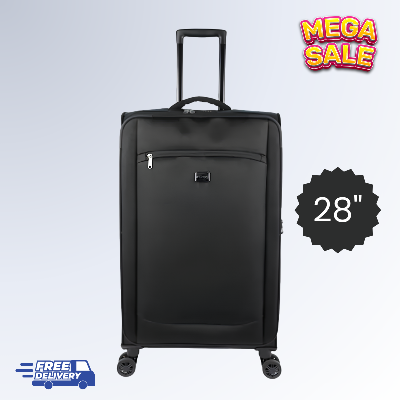 Picture of 28 inch Soft Suitcase/Luggage 450D Jacquard RPET with PUX2 in waterproof- Black (Original Export)