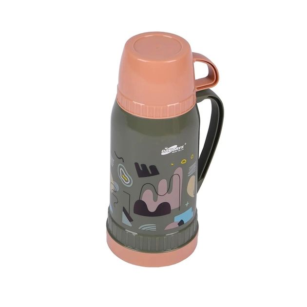 Picture of High Quality Printed Thermos Vacuum Flask Glass Inner One Cup Hot Cold Insulated Water Bottle for Students Employees Travelers | MNK SHOP - Multicolor