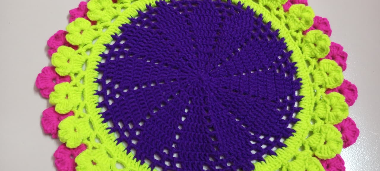 Picture of 10 Inch Handmade Cotton Crochet Round Placemat 🍽️ Table Doily | Dining & Tea Table Decor | Elegant Design | MNK SHOP - …, Multicolor