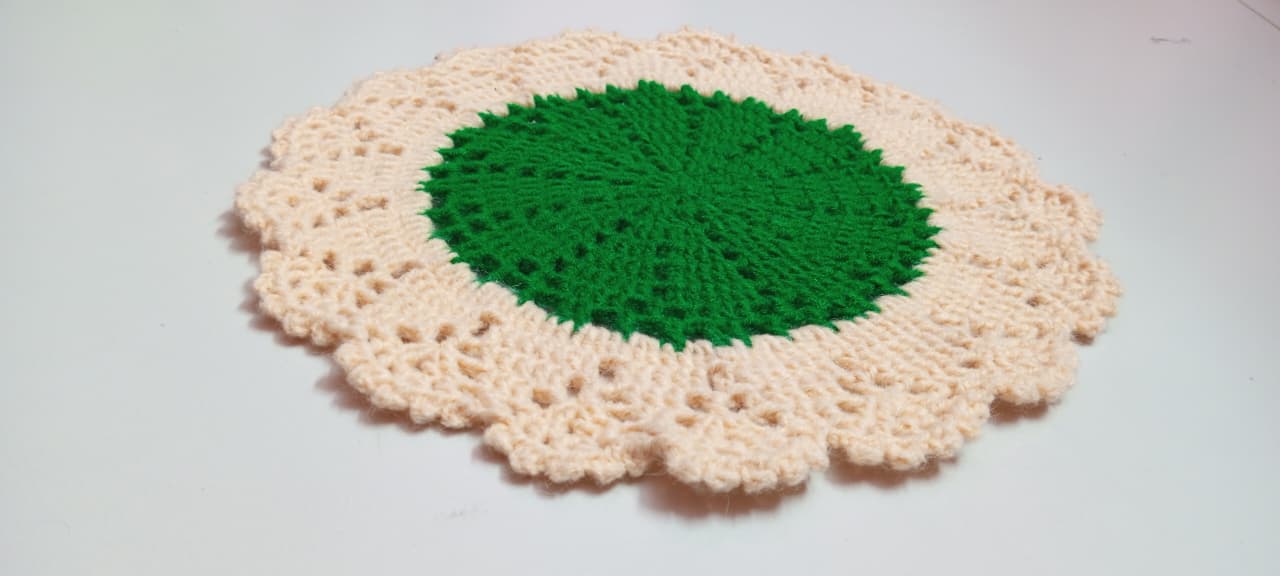 Picture of 04 Pcs Handmade Crochet Placemat Set 🍽️ 100% Premium Cotton Round Table Mat | 10.5” + 8.5” Elegant Dining Decor | MNK SHOP - …, Multicolor