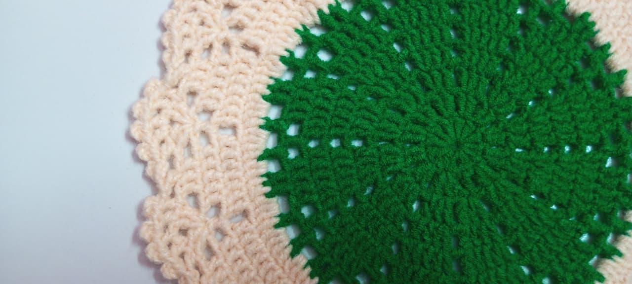 Picture of 04 Pcs Handmade Crochet Placemat Set 🍽️ 100% Premium Cotton Round Table Mat | 10.5” + 8.5” Elegant Dining Decor | MNK SHOP - …, Multicolor