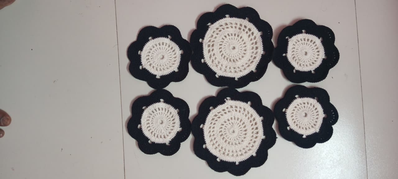Picture of 06 Pcs Cotton Crochet Table Mat Set ✨ Handmade Round Placemat for Dining & Home Decor | MNK SHOP - …, Multicolor